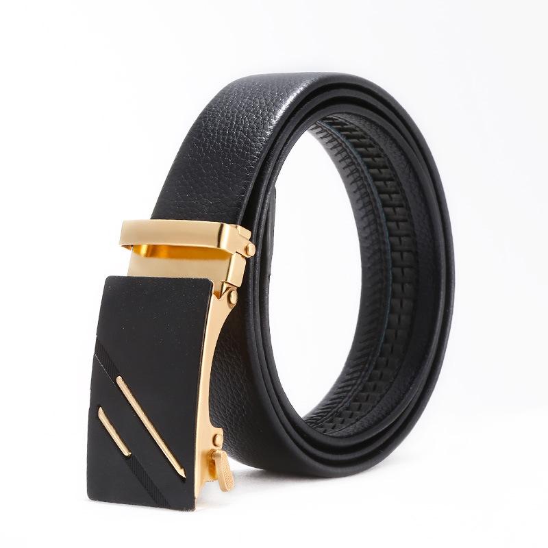 Men'S Belt No Standard Casual Belt Foreign Trade Youth Simple Automatic Buckle Imitation Leather Iron Buckle Belt