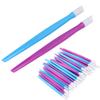 50pcs Rubber Tipped Nail Cleaner Plastic Handle Nail Cuticle Pusher Nail Art Salon Tool