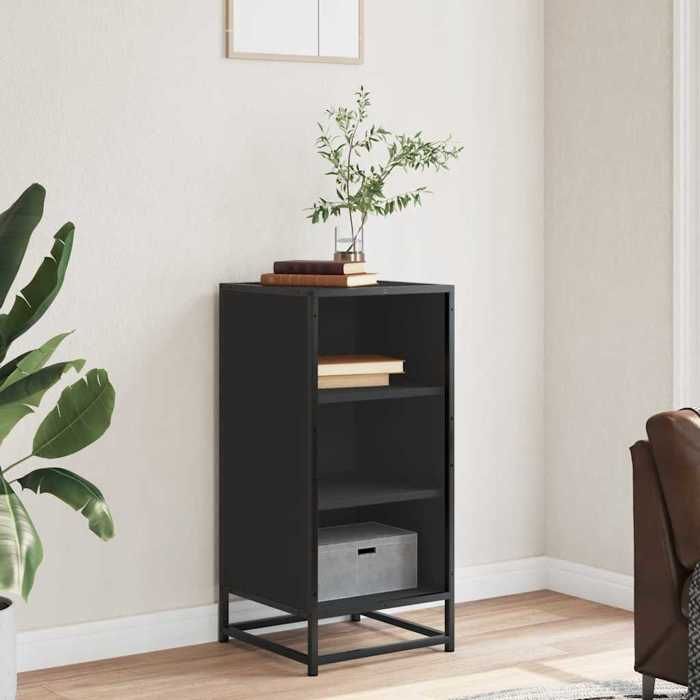 VidaXL Black Buffet 35.5x35x76 Cm Engineered Wood and Metal, Storage Cabinet, Entryway Furniture, Accent Furniture, Furniture 848949
