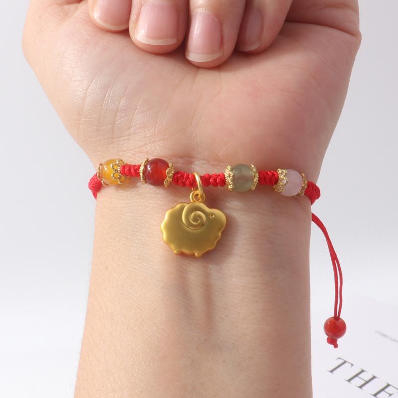 Handmade Braid Lucky Sheep Red String Bracelet Chinese Zodiac Sign New Year Rope Braided Bracelet Gifts For Women Men Kids