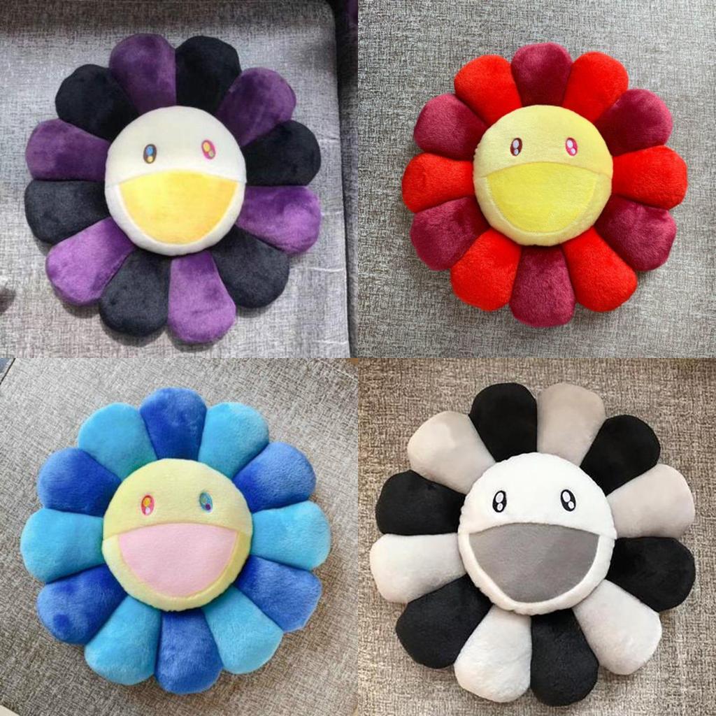 Mehrfarbig 40cm Takashi Murakami Regenbogenblumen Kissen Plüschtier Mit Lachenden Gesichtern