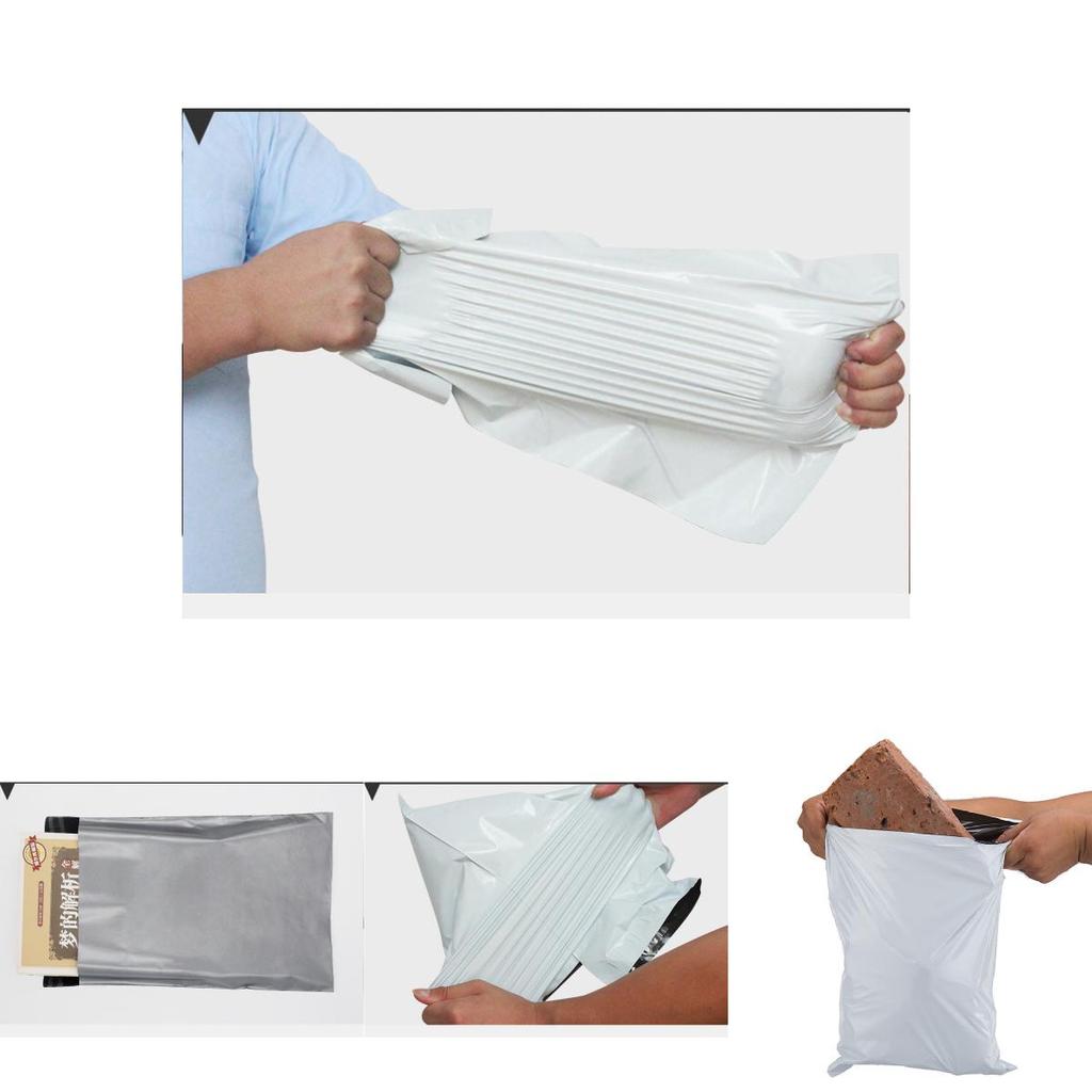 Thickened White Courier Bags With Heat Seal Closure For Parcel Packaging And Shipping