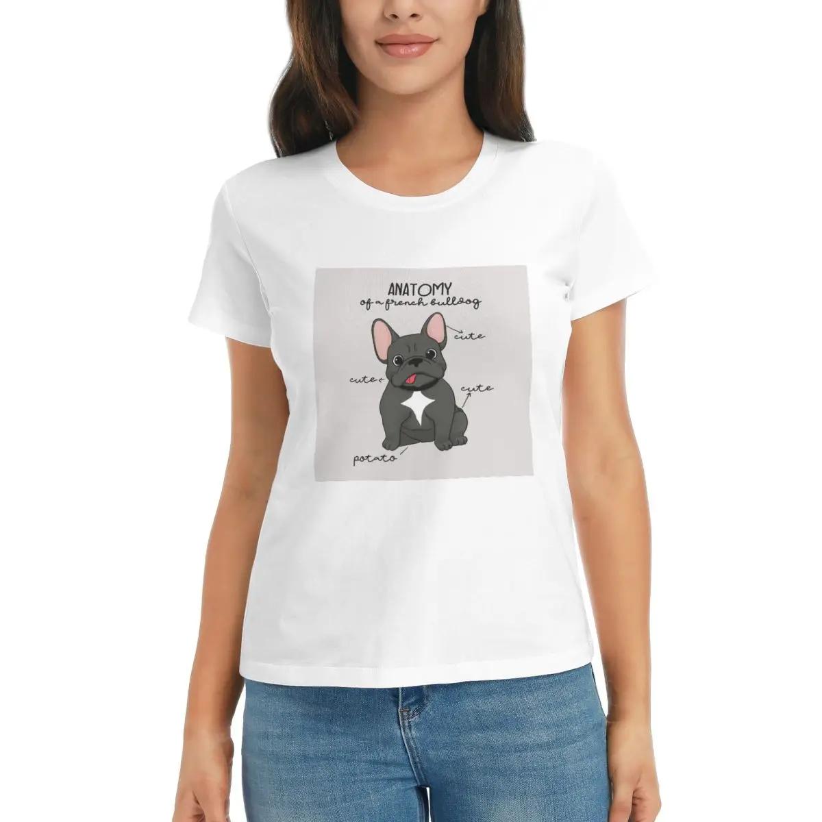 Women TShirt Anatomy Of A French Bulldog Summer Short Sleeve Tees Crew Neck Cotton T Shirts Clothes Tops Streetwear S
