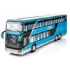 Alloy Bus Model Double Sightseeing Bus Pull Back Vehicle Model Electric Toy High Imitation Bus Shape 1:32 High Quality Kids Gift Toy Cars