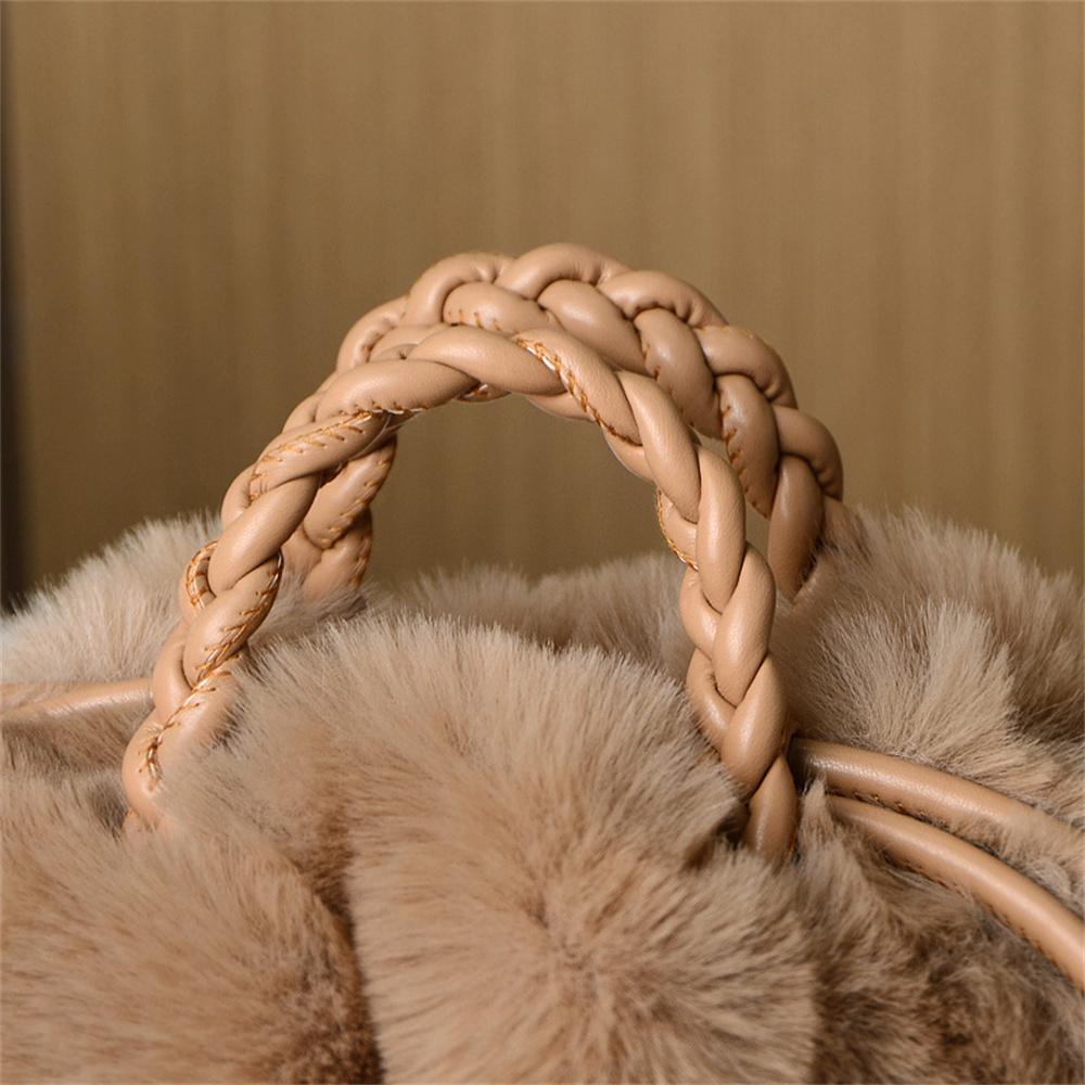 Women'S Crossbody Pumpkin Plush Bag Cute Tote Bags Autumn Winter Fashion Solid Color Handbag Travel Shoulder Bags