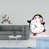 Owl Penguin Sculpture Figurine Tabletop Ornament Wooden Wall Clock Decorative Lovely Battery Powered