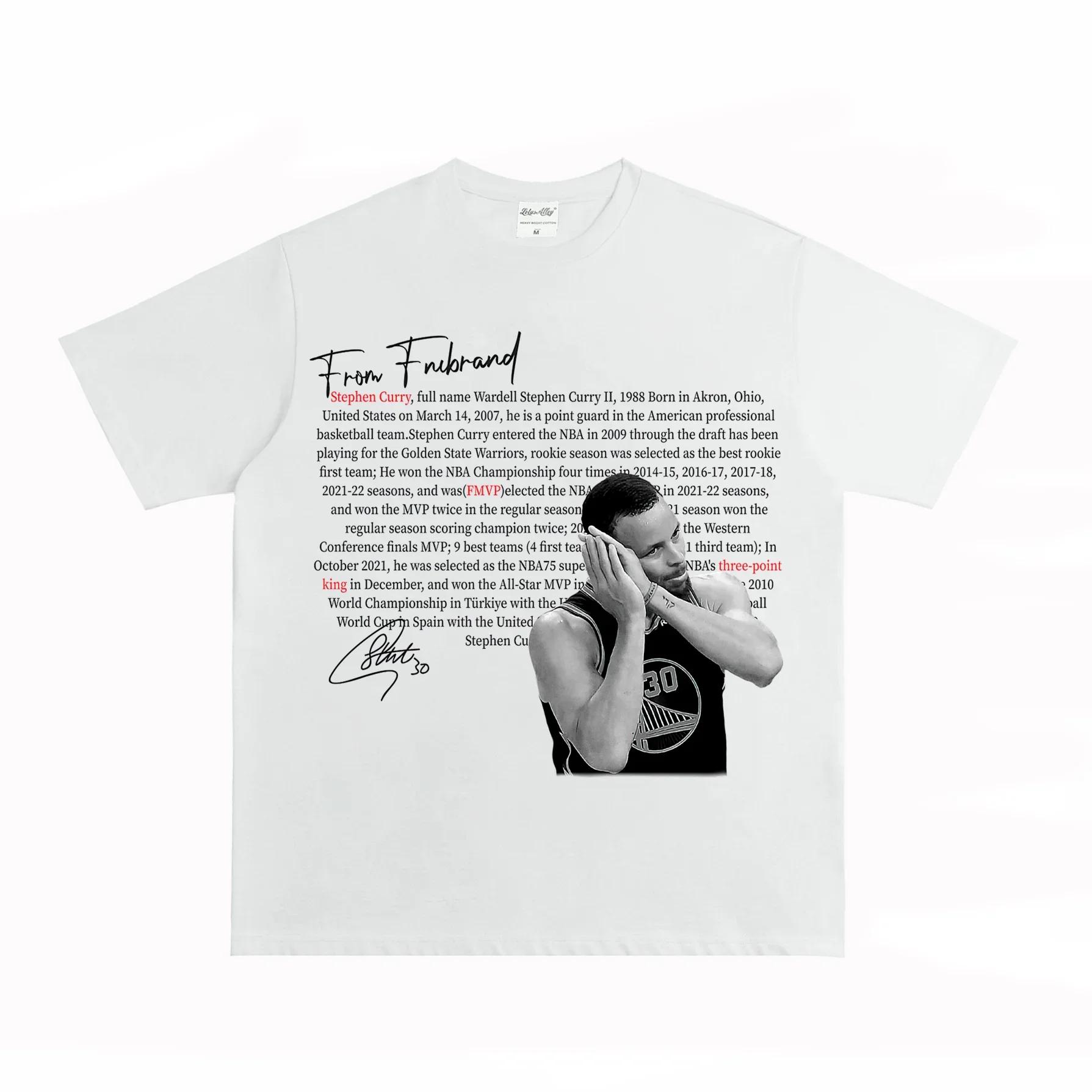 

Літня пам ятна футболка з коротким рукавом Стівена Каррі 2025 Вільного крою Хіп-хоп Ретро Бавовняна Баскетбольна Повсякденна Футболка з круглим вирізом L