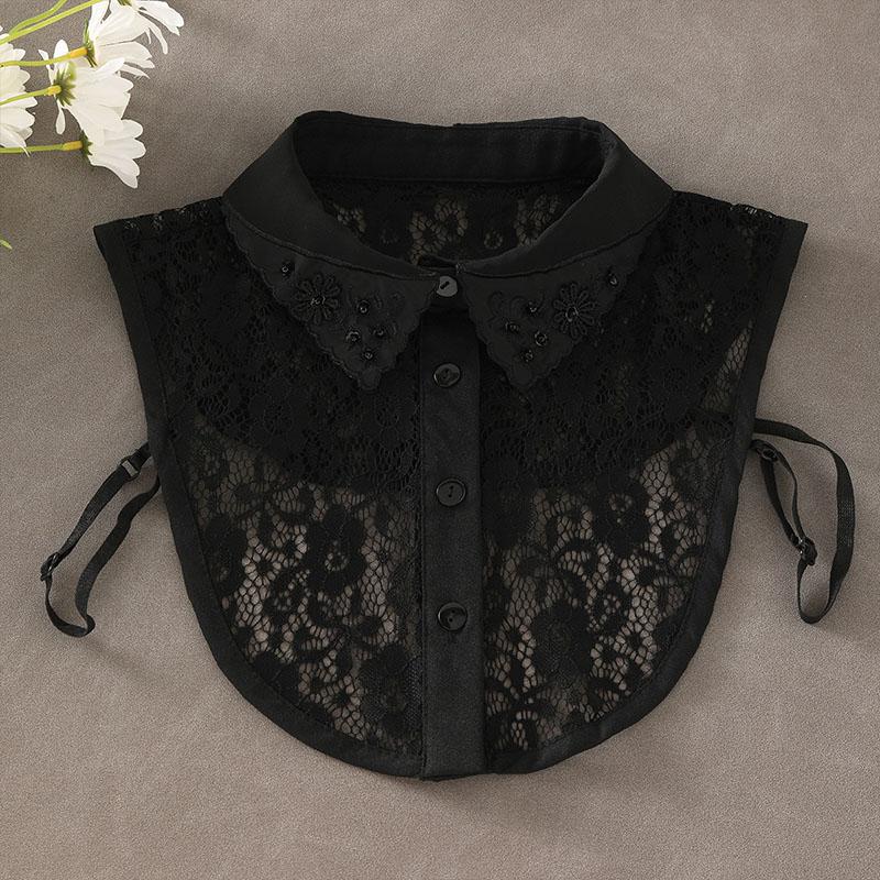 New Fake Collar Shirt Women White Lapel Ruffles Stand False Collar Woman Girls Detachable Collar Lace Removable Half Shirt