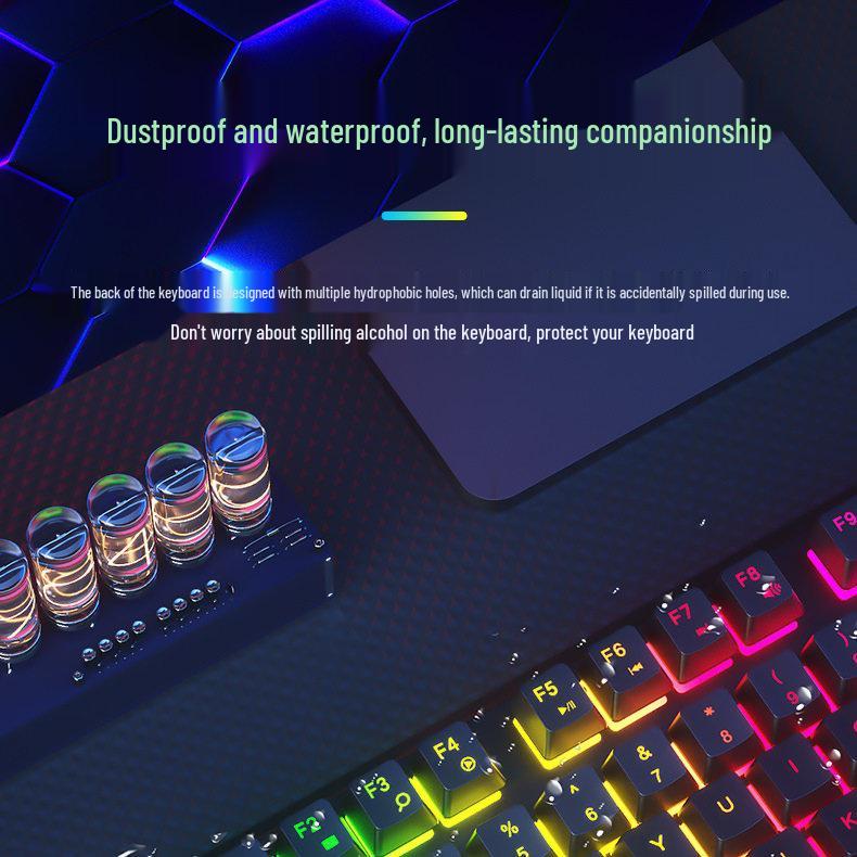 Silent Wired Mechanical-Feel Keyboard and Mouse Set for Gaming, Desktop, and Office Use