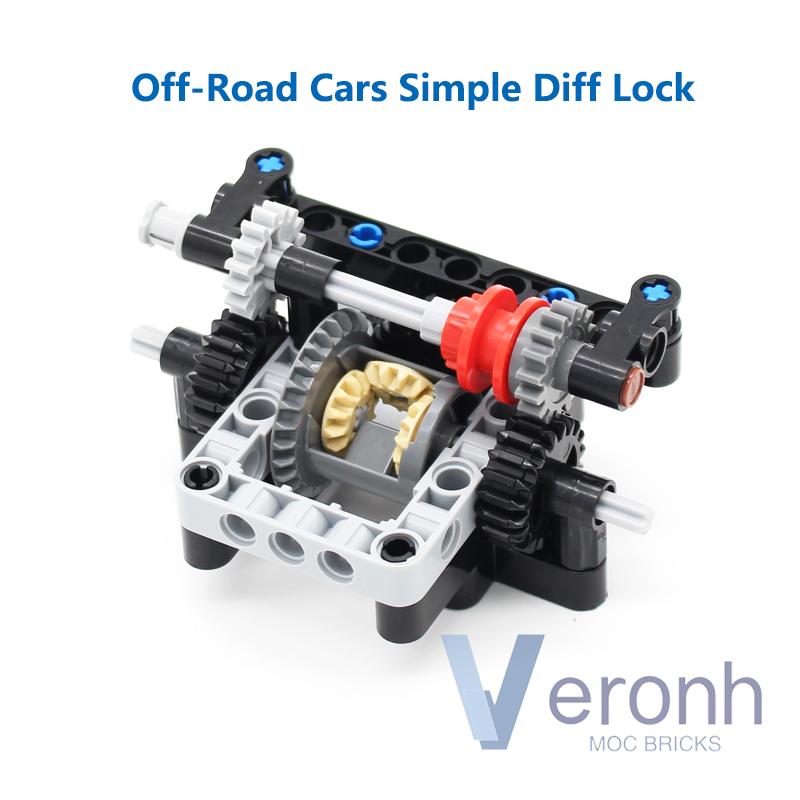 Off-Road Car Buggy Simple Adjustable Differential Lock Framed Kits MOC High-tech Building Blocks Assembly Technical Bricks Toys