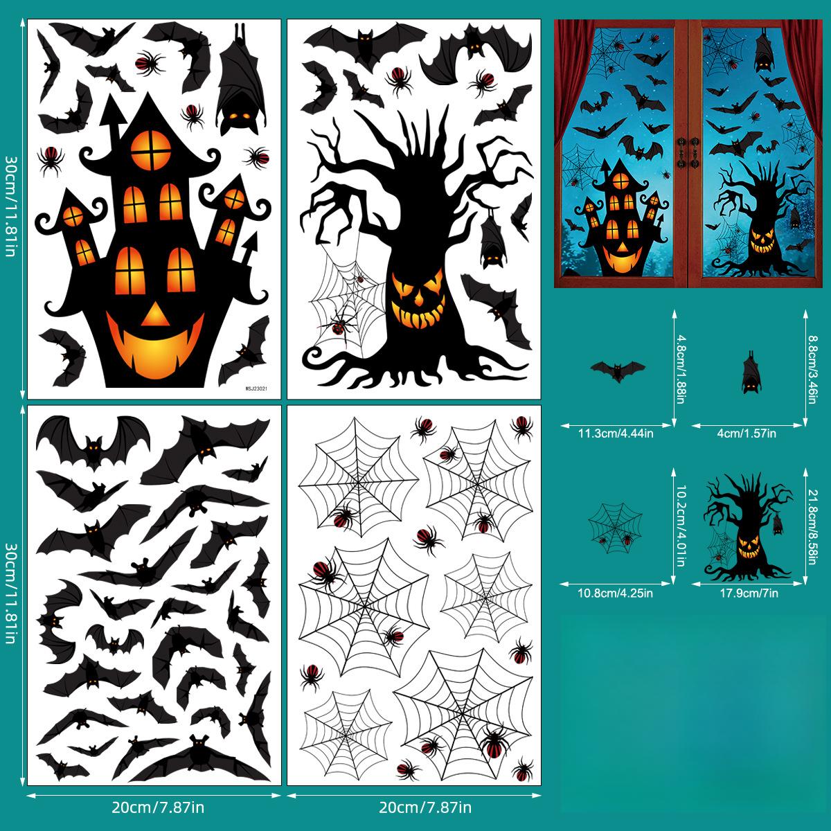 

Стеклянное окно, композиция сцены, привидение, индейка, статика, украшение для хэллоуинской вечеринки A