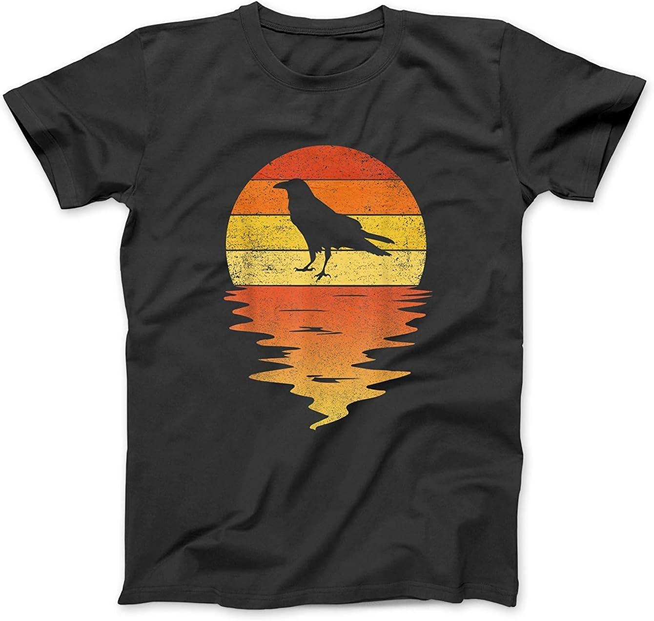 Raven Shirt Retro Sunset 70s Vintage Raven T-Shirt DEC Mens Womens Unisex Tank Top Hoodie Longsleeve Black S