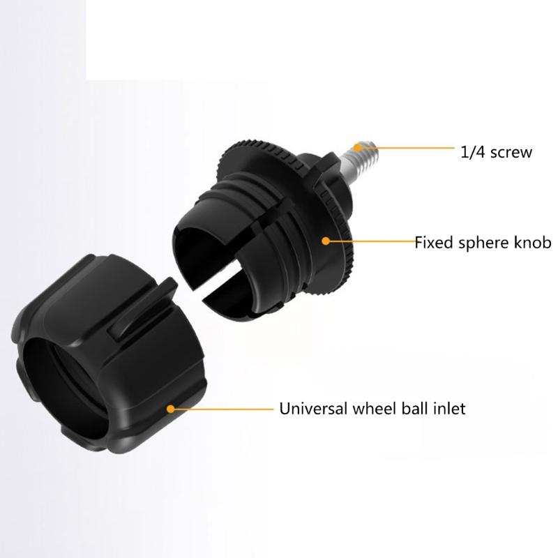 17mm Ball Joint Converter with 1/4Inch Thread Swivel Connector for Connecting Different Brackets & Holders Durable