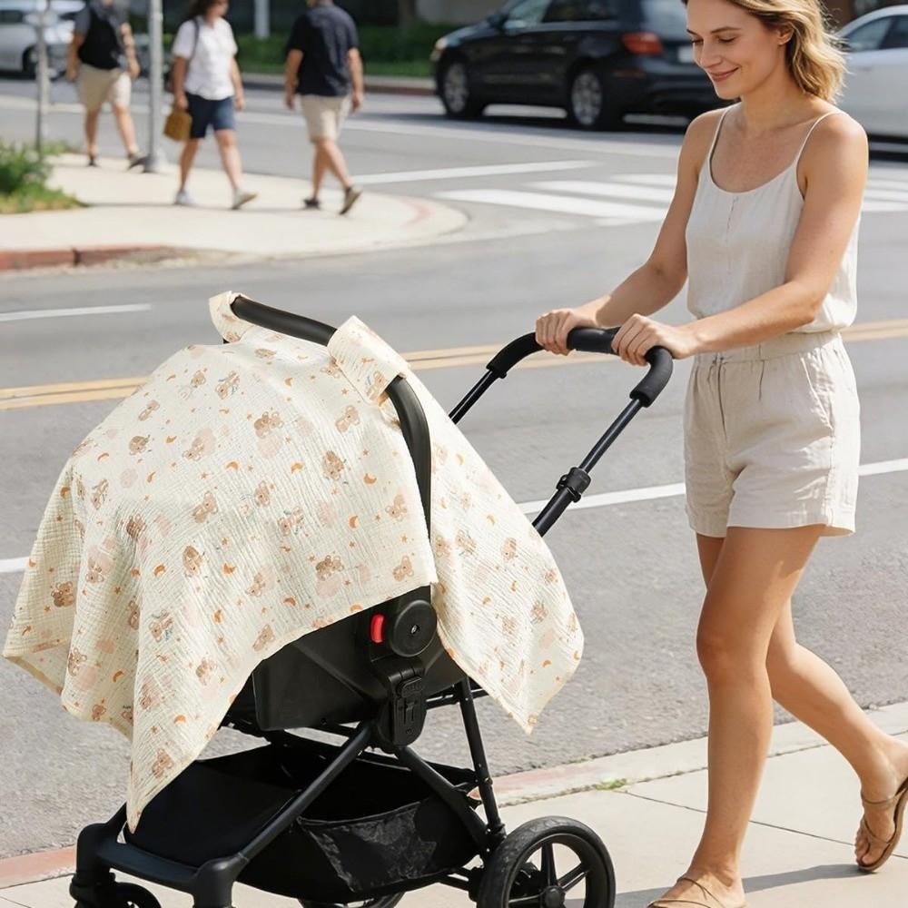 Sun Protector Stroller Cover Soft Breathable Sun Protector Cover Car Seat Canopy  For Boys Girls