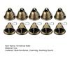 Small Bell Christmas Ornaments Vintage Brass Jingle Bells with Hook for Hanging Wind