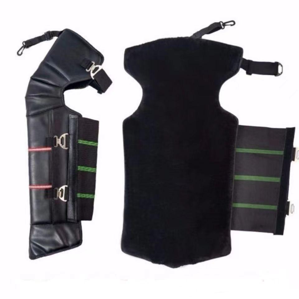 Extended Sheepskin Wool Leg Warmers - Windproof and Thickened Knee Pads for Winter Cycling & Cold Protection