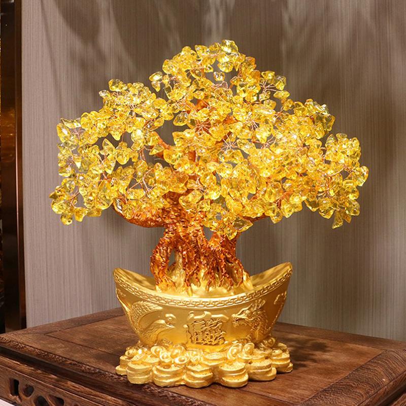 Lucky Money Tree Chinese Gold Ingot  Fortune Tree Ornament Wealth Ornament Home Office Table Decoration Tabletop Crafts