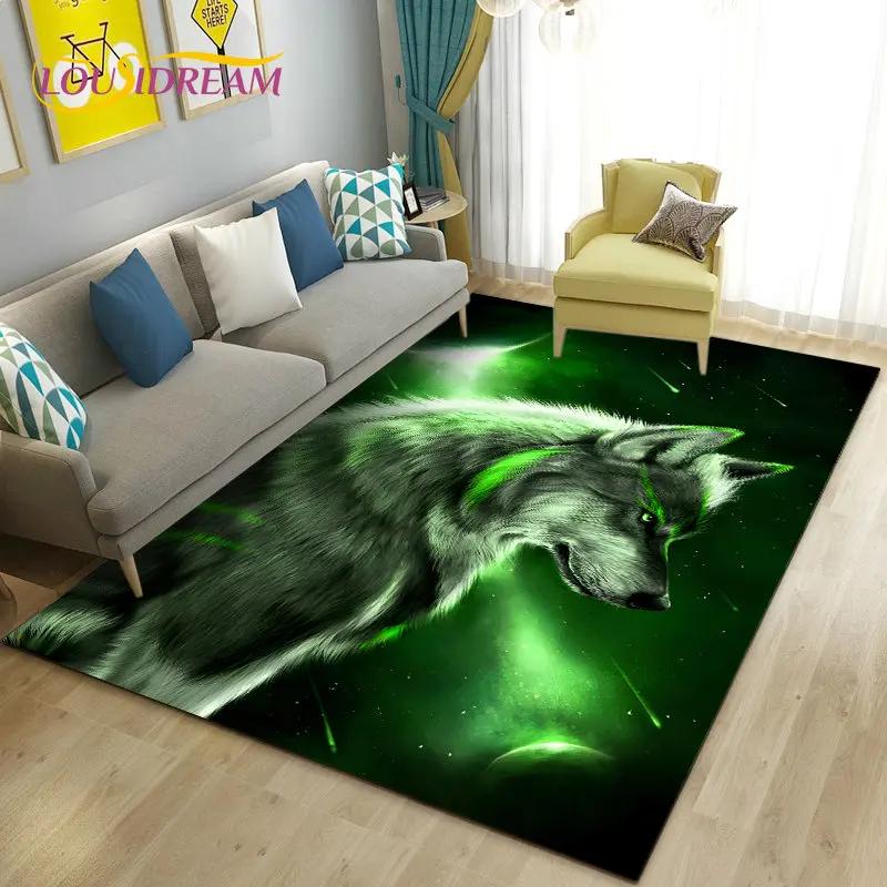 3D biały tygrys lew lampart wilk dywan do składania, dywanik do salonu sypialnia Sofa wycieraczka dekoracja, zabawa dla dzieci antypoślizgowa mata podłogowa