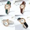 Retro-Quadratuhr für Damen mit Quarzwerk und Lederarmband