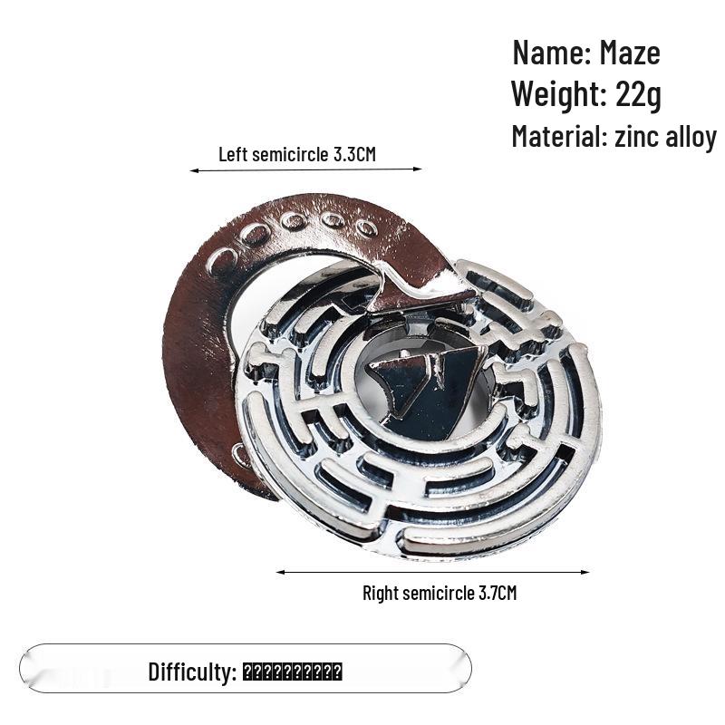 Zinc Alloy Kongming Puzzle Lock: Disentanglement Ring Educational Toy