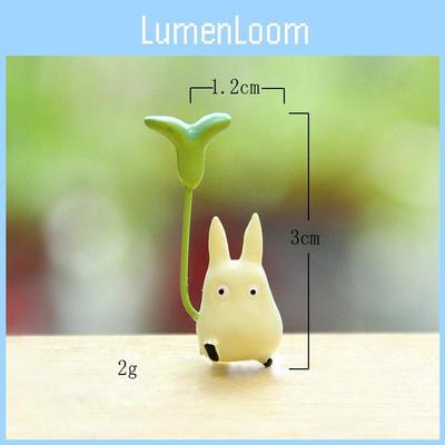 Résine Dessin Animé Mon Voisin Totoro Décor de Jardin Miniature avec Design de Feuilles Pour Maison Bureau Cadeau