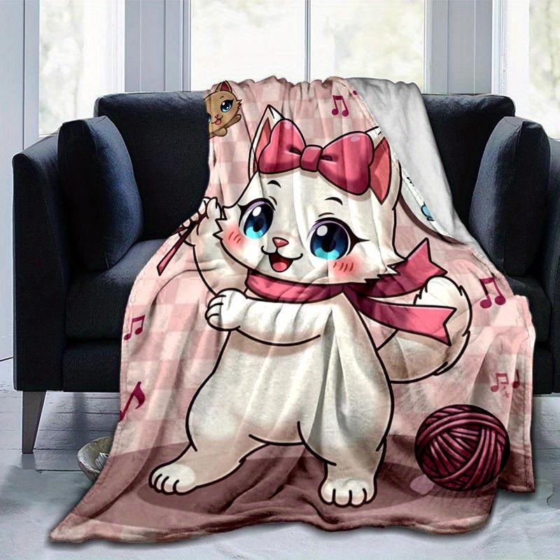 1pc Cute Cartoon Marie Cat, for Decorating Your Own Sofa and Living Room, Super Soft Flannel, for All Season Use, Bed, Couch, Office, Outdoo