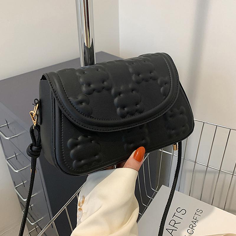 Сумка на плечо женская из искусственной кожи с клапаном маленькая квадратная сумка повседневная сумка через плечо женская сумка для покупок 23x8.5x15.5cm чёрный