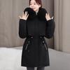 Overcomes The Long Korean Version of Loose Cotton-padded Clothes for Women, Adding Velvet and Thickening Waist Cotton-padded Jacket Coat In Winter.