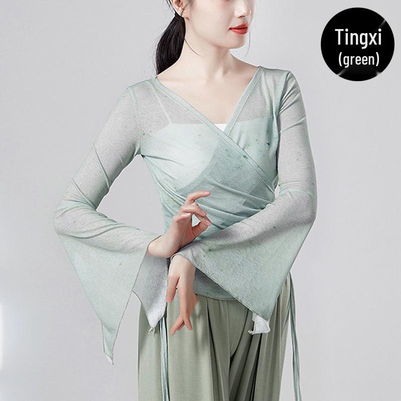 

Женский топ для танцев в древнем стиле, из тонкой марли Medium