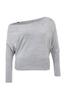 Women's Fashion Stylish Plus Size Sweater Gray Melange Low Shoulder Stone Knitwear Sweater