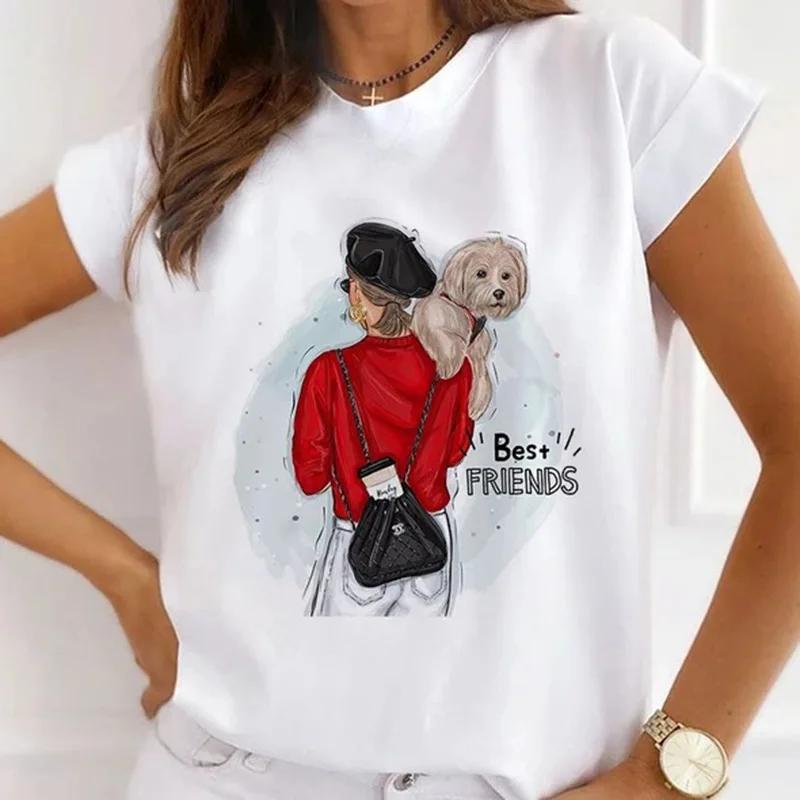 Festival Christmas Printed Short Sleeved Casual Womens Tshirt Crewneck Tops Kawaii Fashion Women TShirt Clothes Harajuku