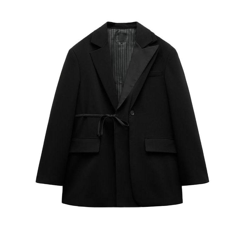 

Осень и Зима Новая Женская Одежда Модный Стиль Двубортный Широкий Костюм Верхняя Одежда 1255784 Black L