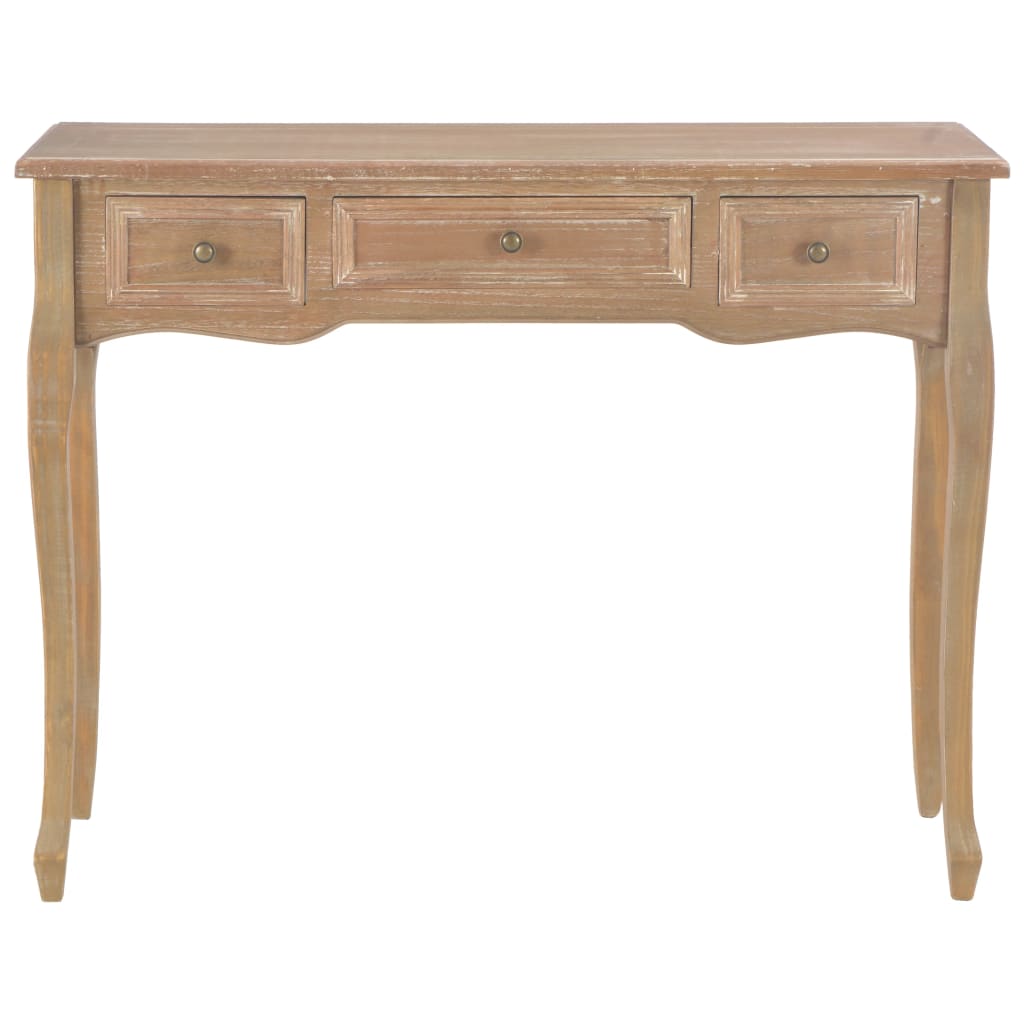 Dressing Table Console Table with 3 Drawers Brown