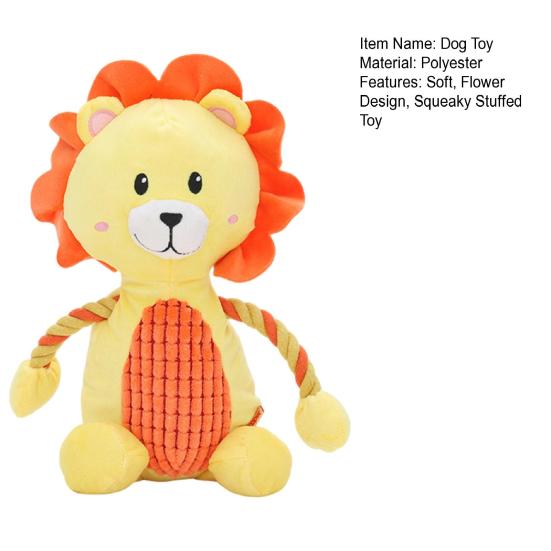 Plush Flower Dog Toy Corduroy Chew Toy Interactive Tulip Squeaky Stuffed Puppy Teething Toy for Teeth