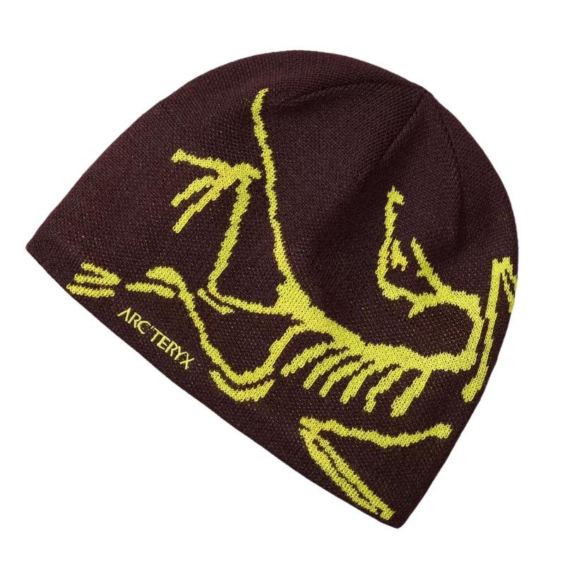 Arcteryx Archaeopteryx Bird Head Pattern Wool Recycled Polyester Fleece Hat Unisex Couple Style dark brown OS