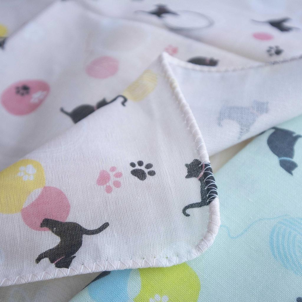 Cute Gauze Hand Towel Soft To the Made In Japan Cat 3 Set, Touch, 100% Cotton, (A. Design, Pieces)