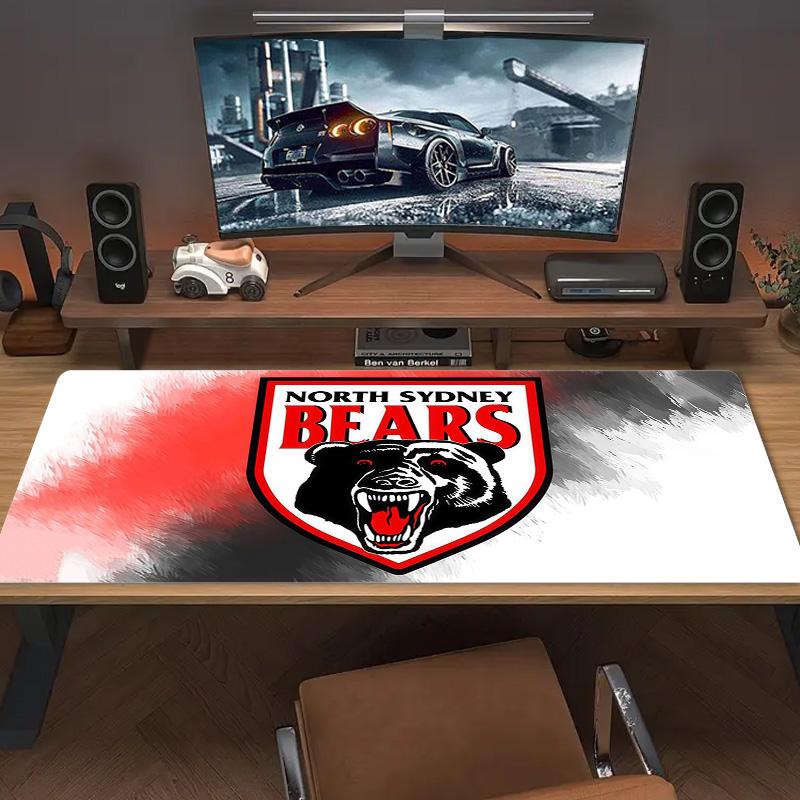 North Sydney Bears Print Cushion Non-slip Laptop Tablet Big Mousepad XXL Mat Mini PC Playmat With Lock Edge