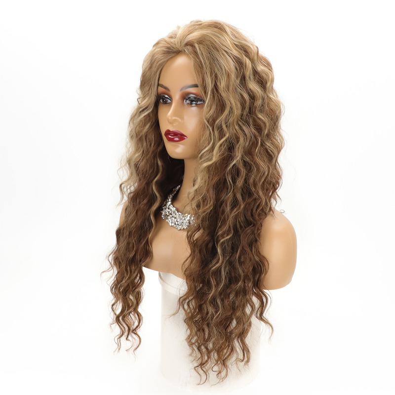 Wig, European and American women, African curly long curly hair, big wave chemical fiber wig, headgear, source wigs.