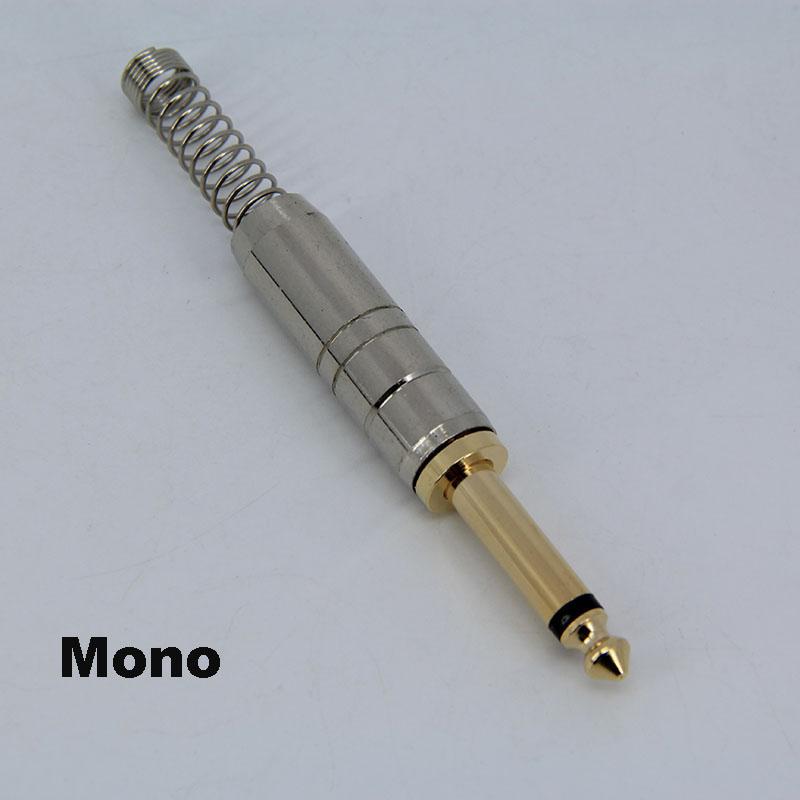 6.35mm 6.5mm Audio Male Female Mono Stereo Solder Connector Plug Socket 2 3 Pole Gold Plated Metal Amplifier Mic Converter