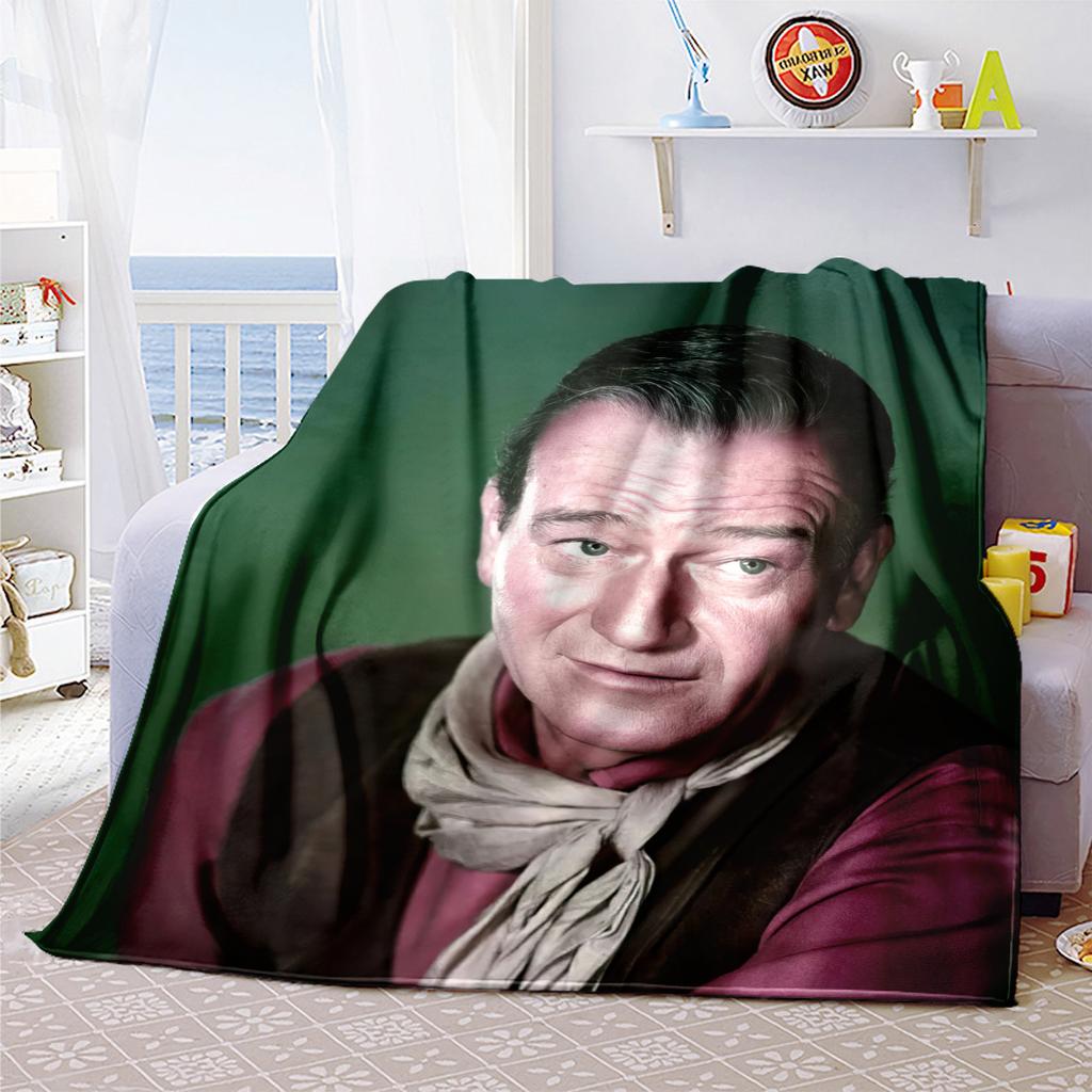 1pc Hollywood movie star John Wayne blanket, al season lightweigh Poster blanket home office outdoor nap multifunc Poster blanketional blanket