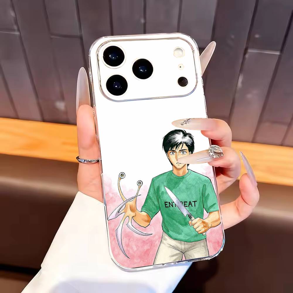 Anime P-Parasyte Phone Case For iPhone17,16,15,14,13,12,11 Plus,Pro Max Soft Transparent Cover