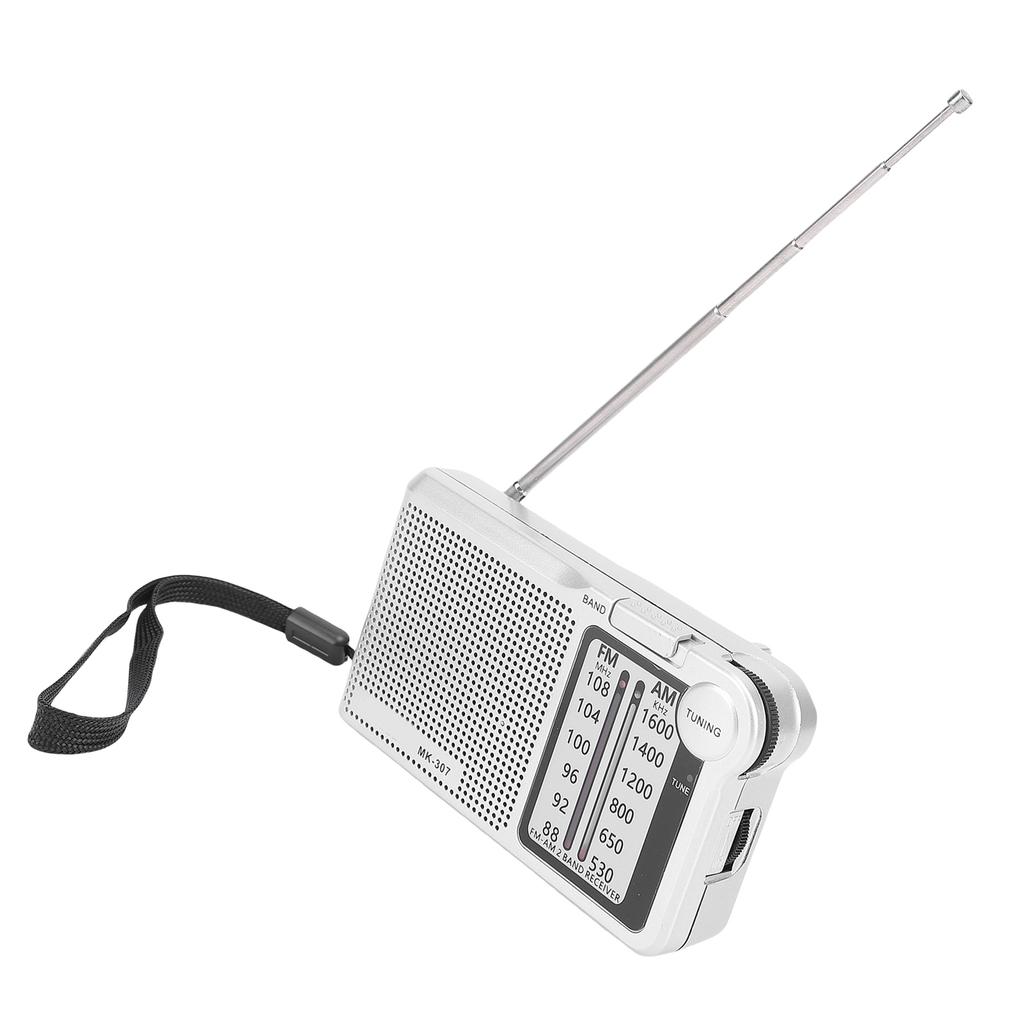 Portable Radio FM AM 3.5mm Headphone Jack Portable Rechargeable Radio for Study Work Life