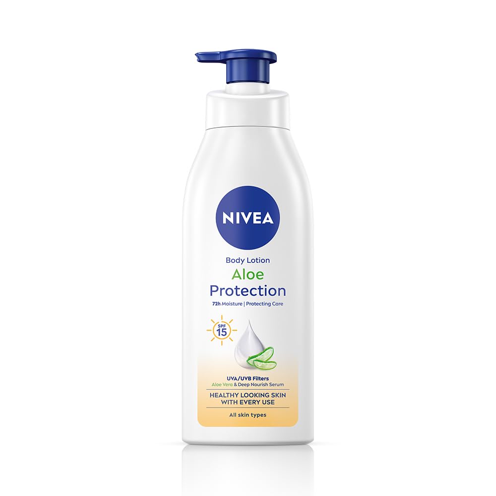 NIVEA Aloe Protection Body Lotion 400 ml | UVA UVB filters | 72H Moisturization| Aloe Vera Extracts | Dep Moisture Serum