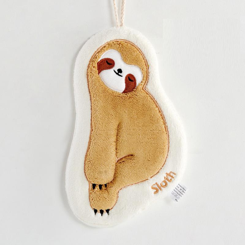 Cute Sloth Hanging Hand Towel Thickened Coral Velvet Absorbent Quick Drying Towel Bathroom Kitchen Supplies