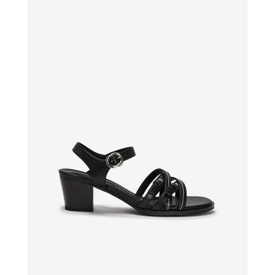 Simplet By Esquire Simple Women Lauren Buckle Stitch Sandals Black