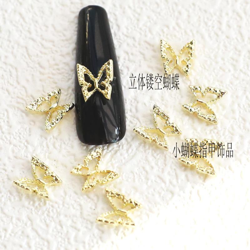 Butterfly Manicure Jewelry Japanese Zircon Nail Decoration Net Red Popular Fingertip Butterfly Metal New Decoration 1PS