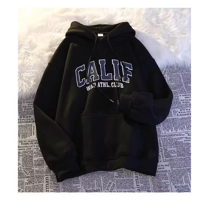 Fleece new letter printing hooded sweater men's and women's Korean version loose and thin wholesale