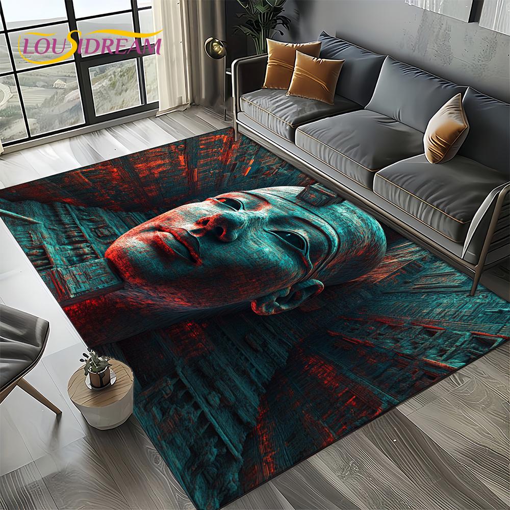 Ancient Egypt Death Anubis Pharaoh Horus Mythology Carpet Rug for Living Room Bedroom Home Sofa,Area Rug Non-slip Floor Mat