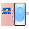 Schutzhülle - BOOLING - für Samsung Galaxy S25 - Synthetisches Leder Rosa - 2 Gehärtete Gläser - Stoßfest