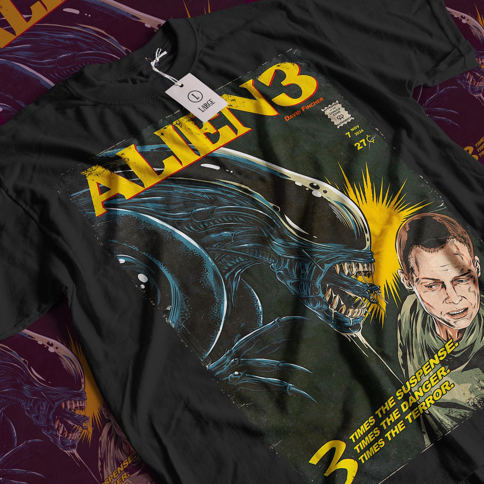 Alien 3 Movie T-Shirt: Vintage Sci-Fi Horror Graphic Tee 2XL